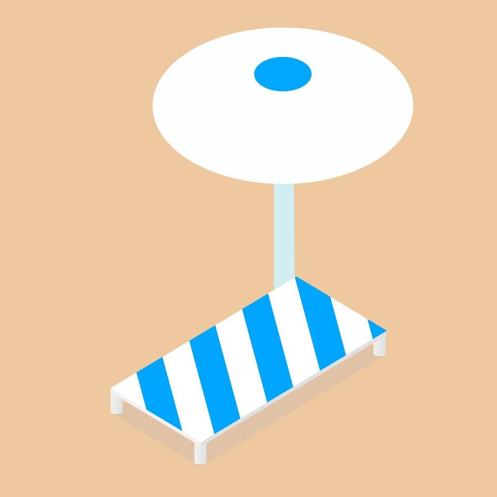 Sunbed and beach umbrella on sand eps.10 vector