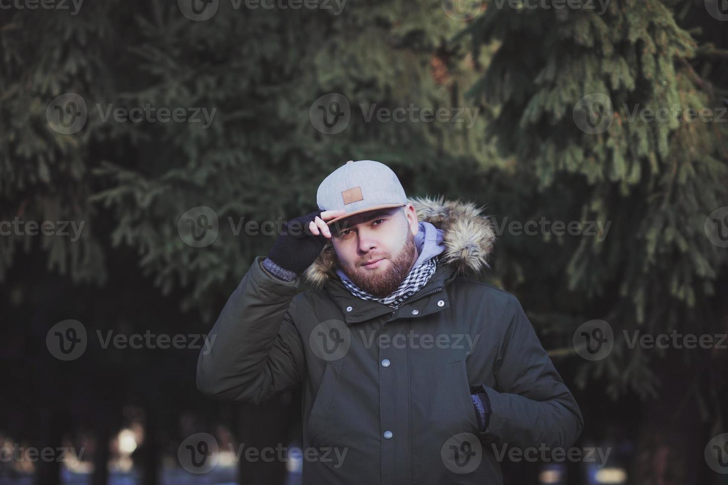 man with a beard in a cap photo