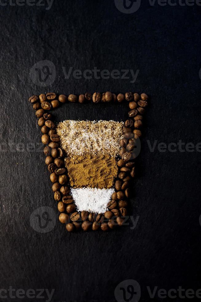 coffee latte made from coffee beans photo