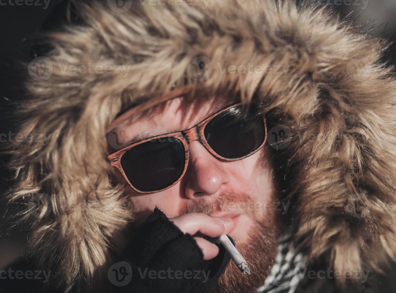 Handsome hipster stylish man photo