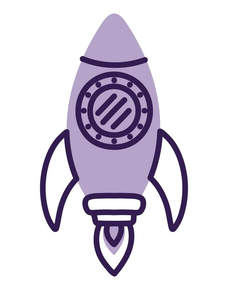 purple rocket design vector