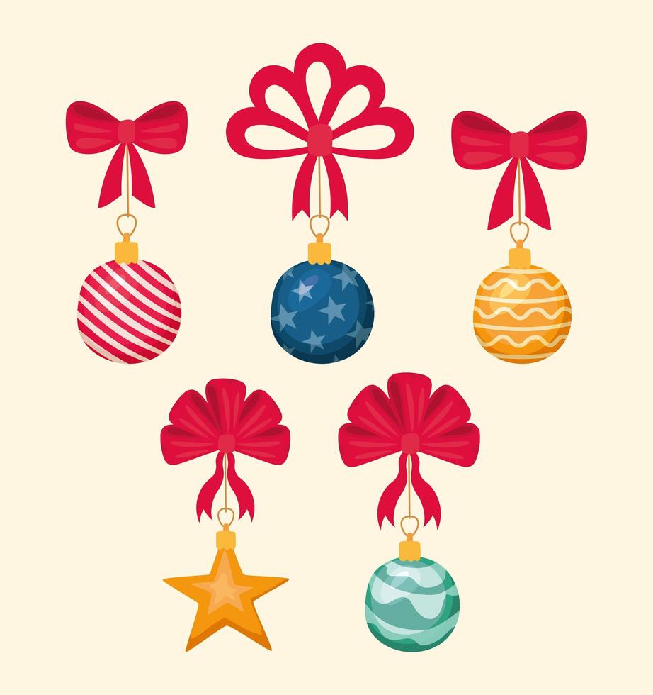 christmas decorations items vector