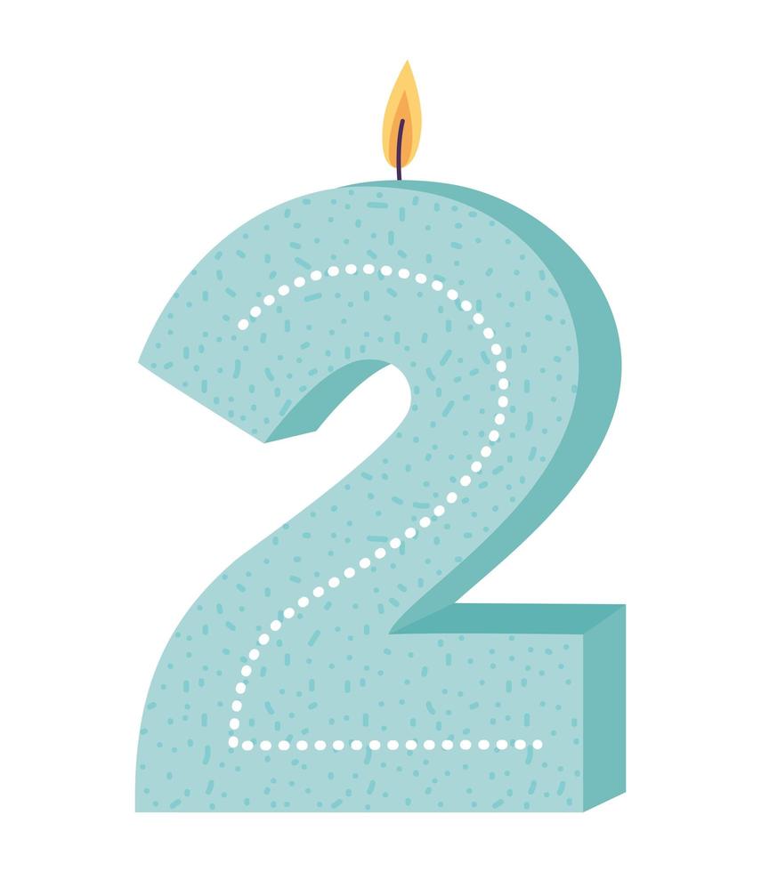 two birthday candle vector