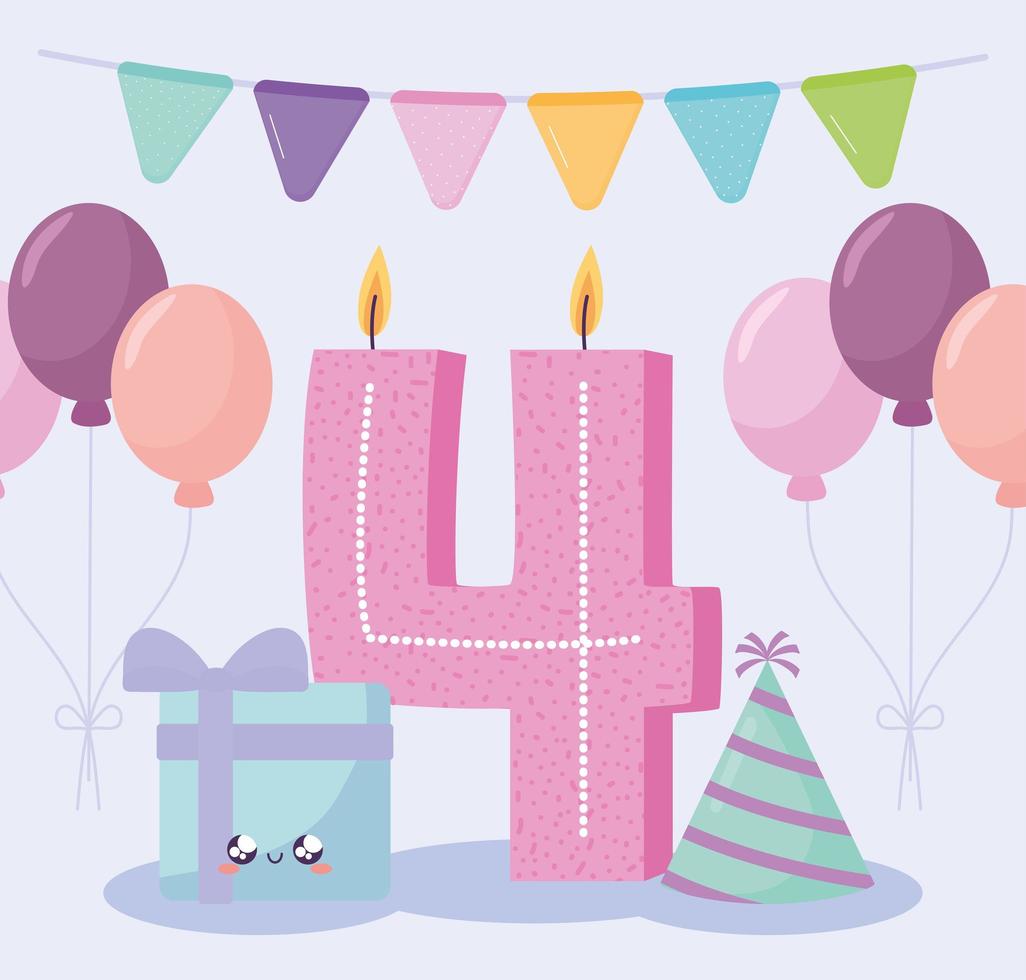 candle number 4 in card vector
