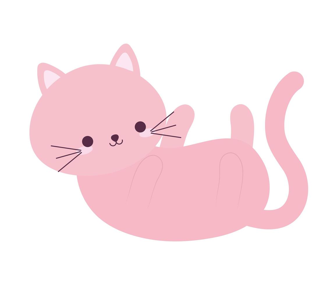 cute pink cat vector