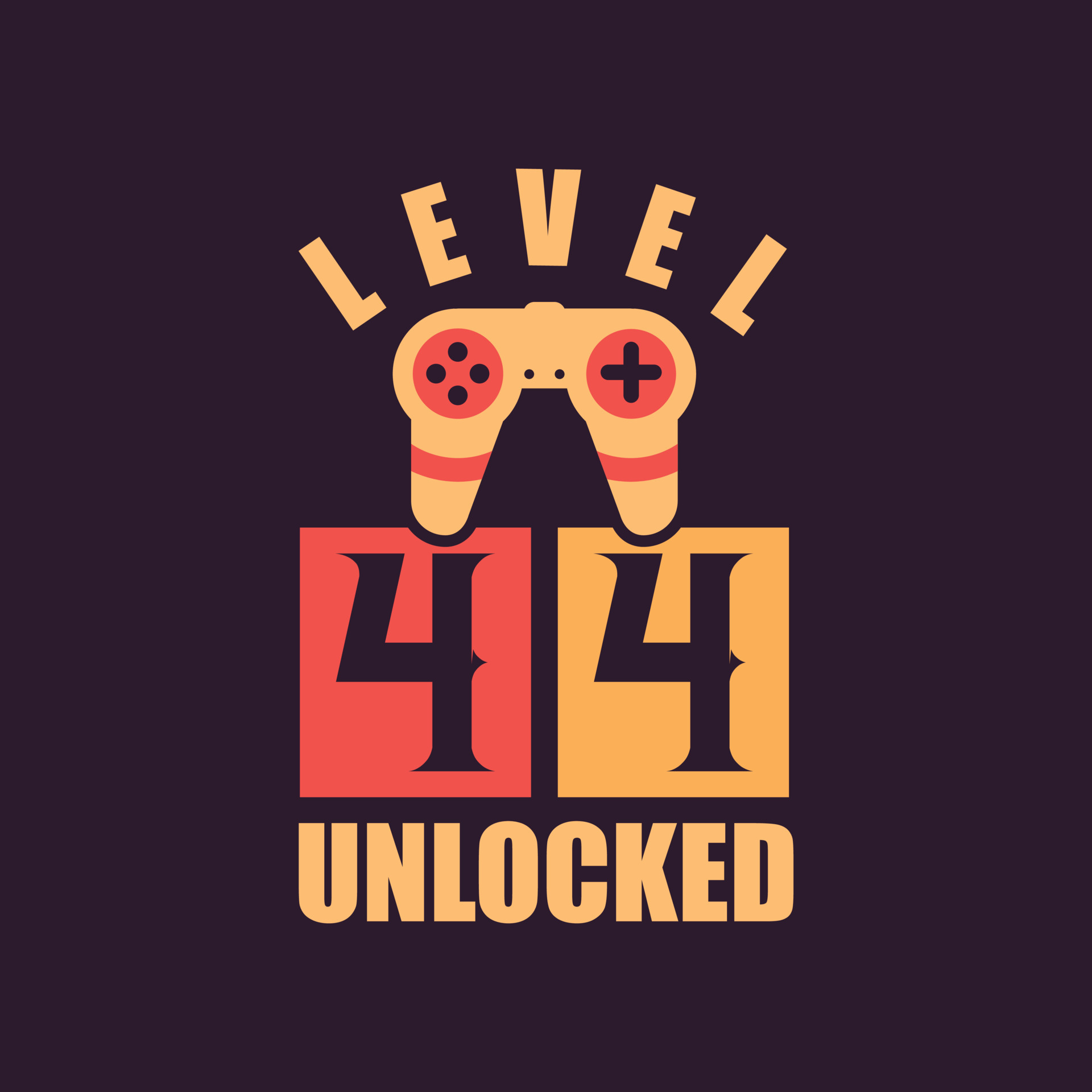 Level 44 Unlocked, 44th Birthday for Gamers 5968028 Vector Art at Vecteezy