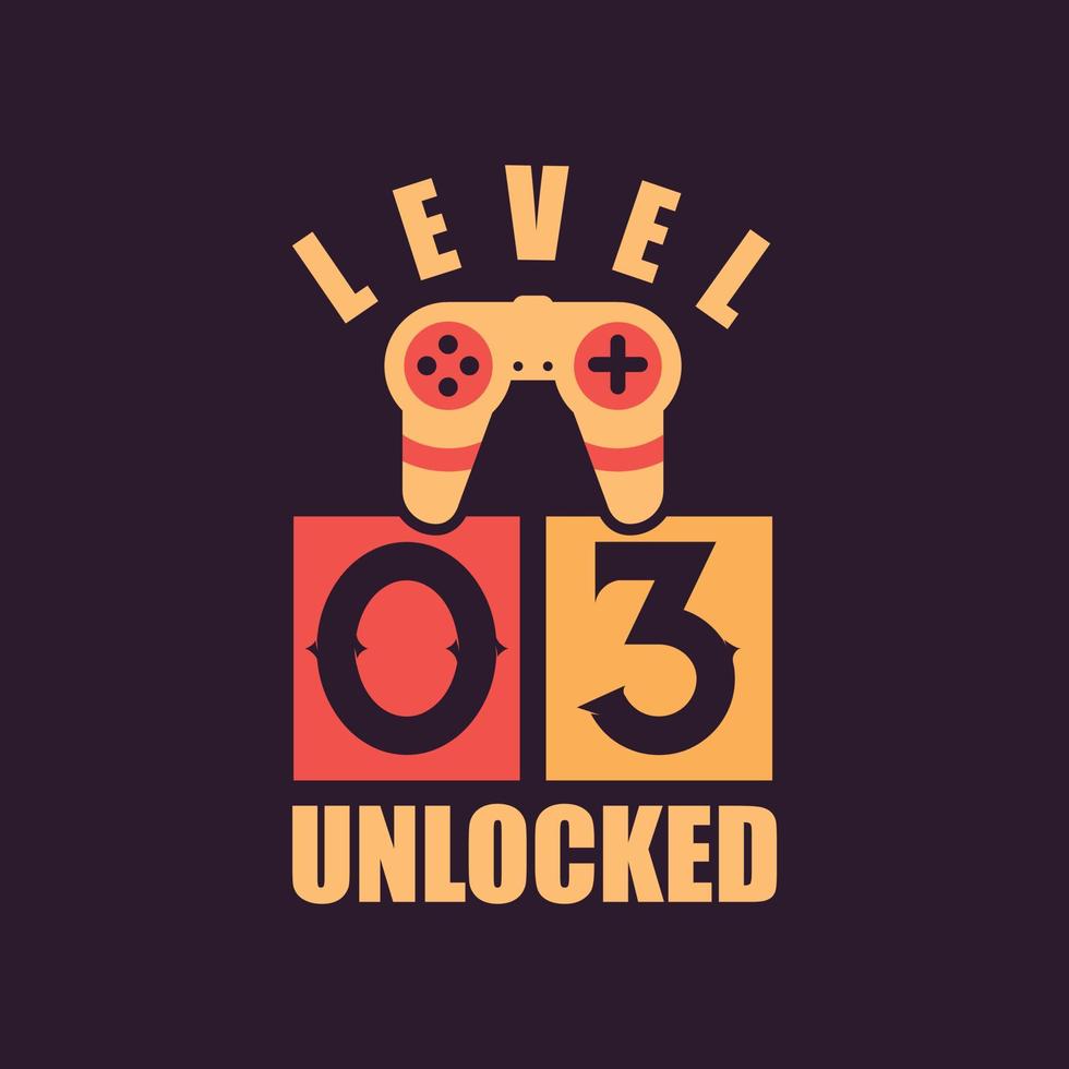 Level 3 Unlocked, 3rd Birthday for Gamers vector