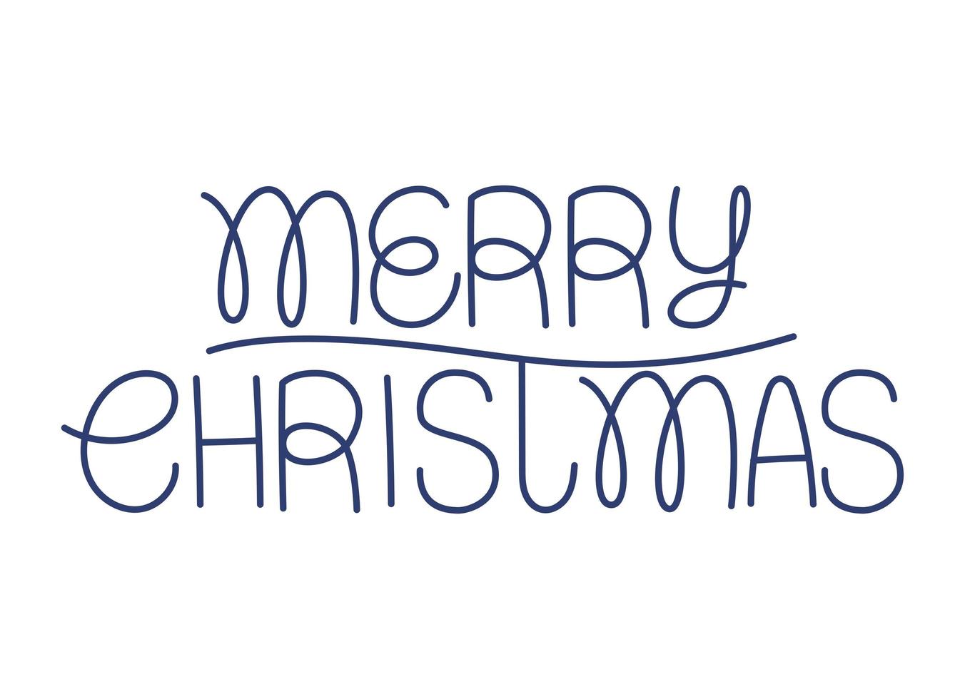 cute merry christmas text vector
