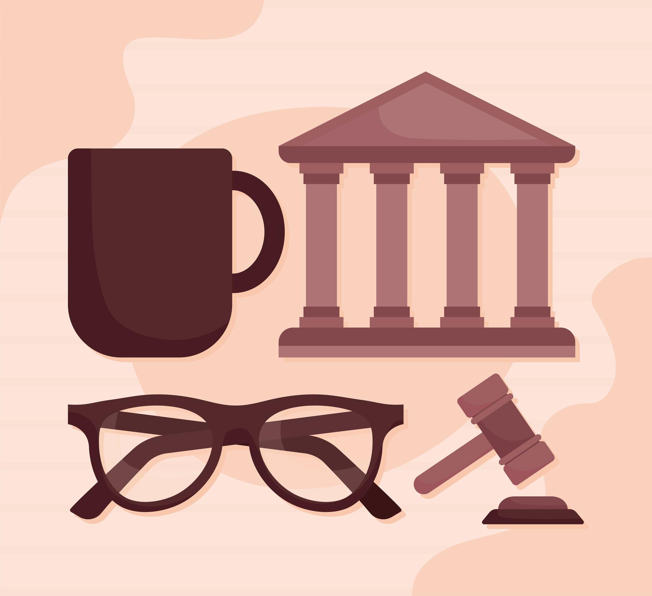 four legal items 5968125 Vector Art at Vecteezy