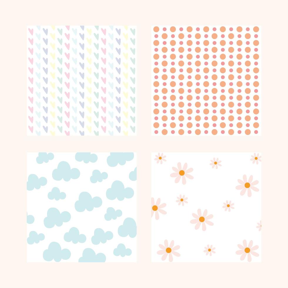 four cute backgrounds vector