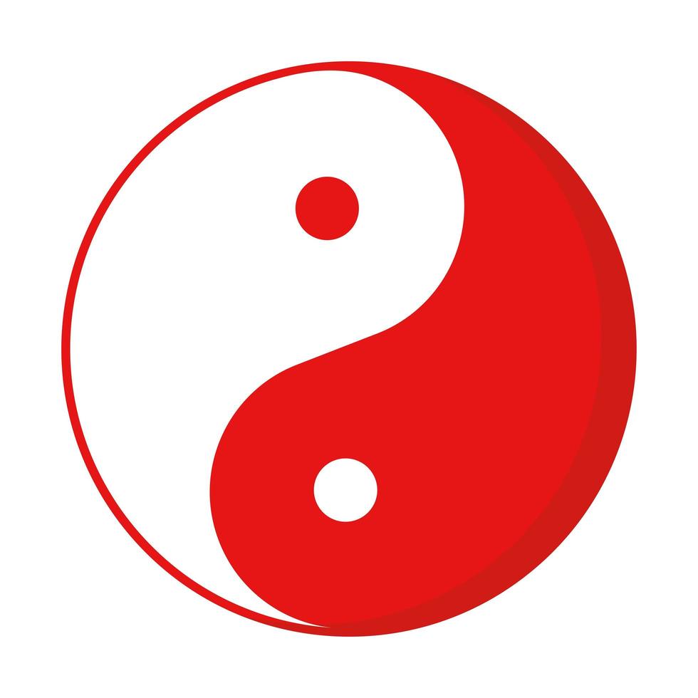 red ying yang vector