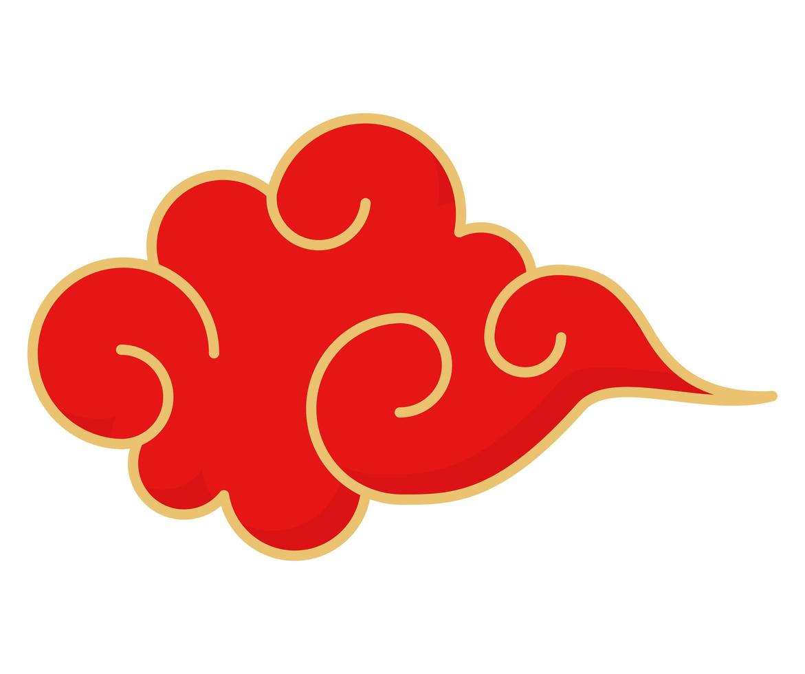 chinese red cloud design vector