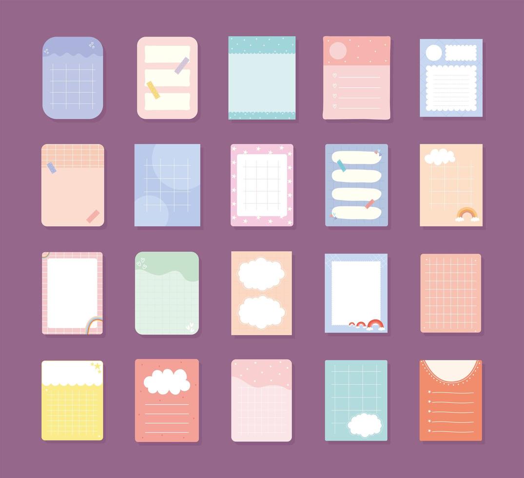 twenty daily planners vector