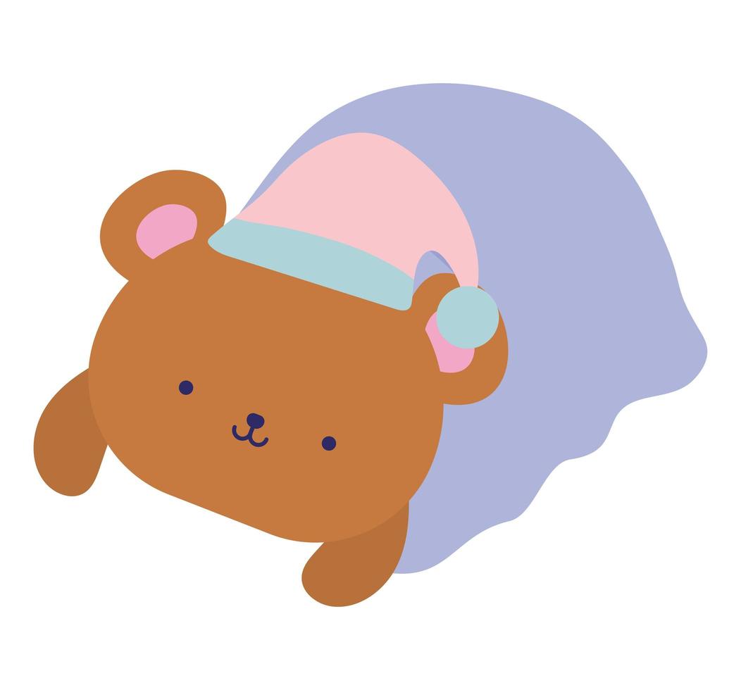 oso de peluche dormido vector