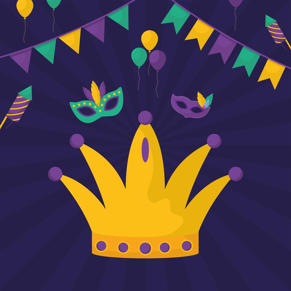 mardi gras crown vector