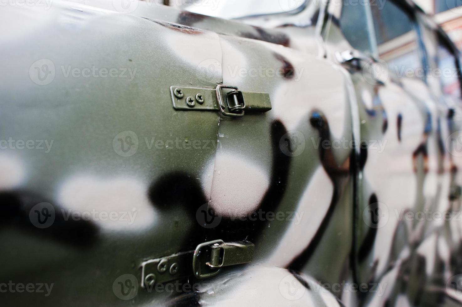 Detail on military car jeep photo