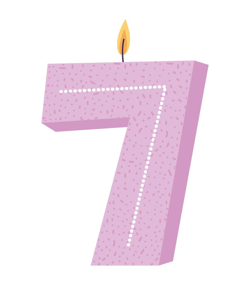 seven birthday candle vector