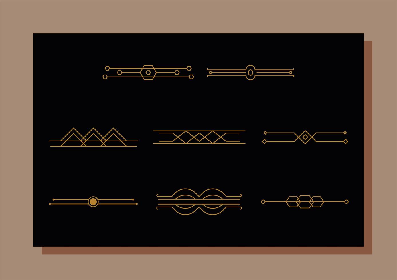 eight art deco vector