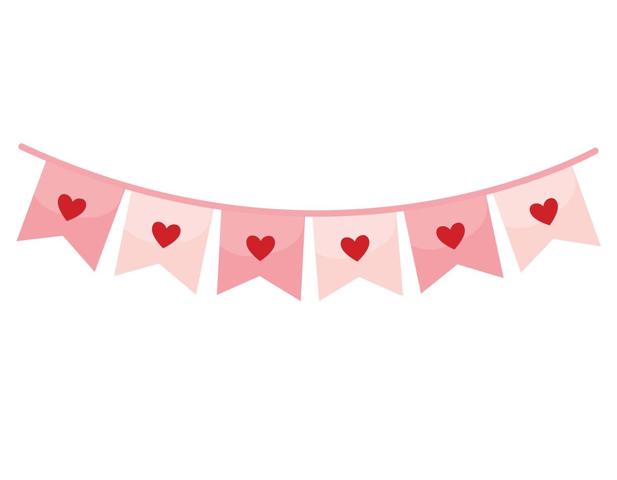 garlands with hearts vector