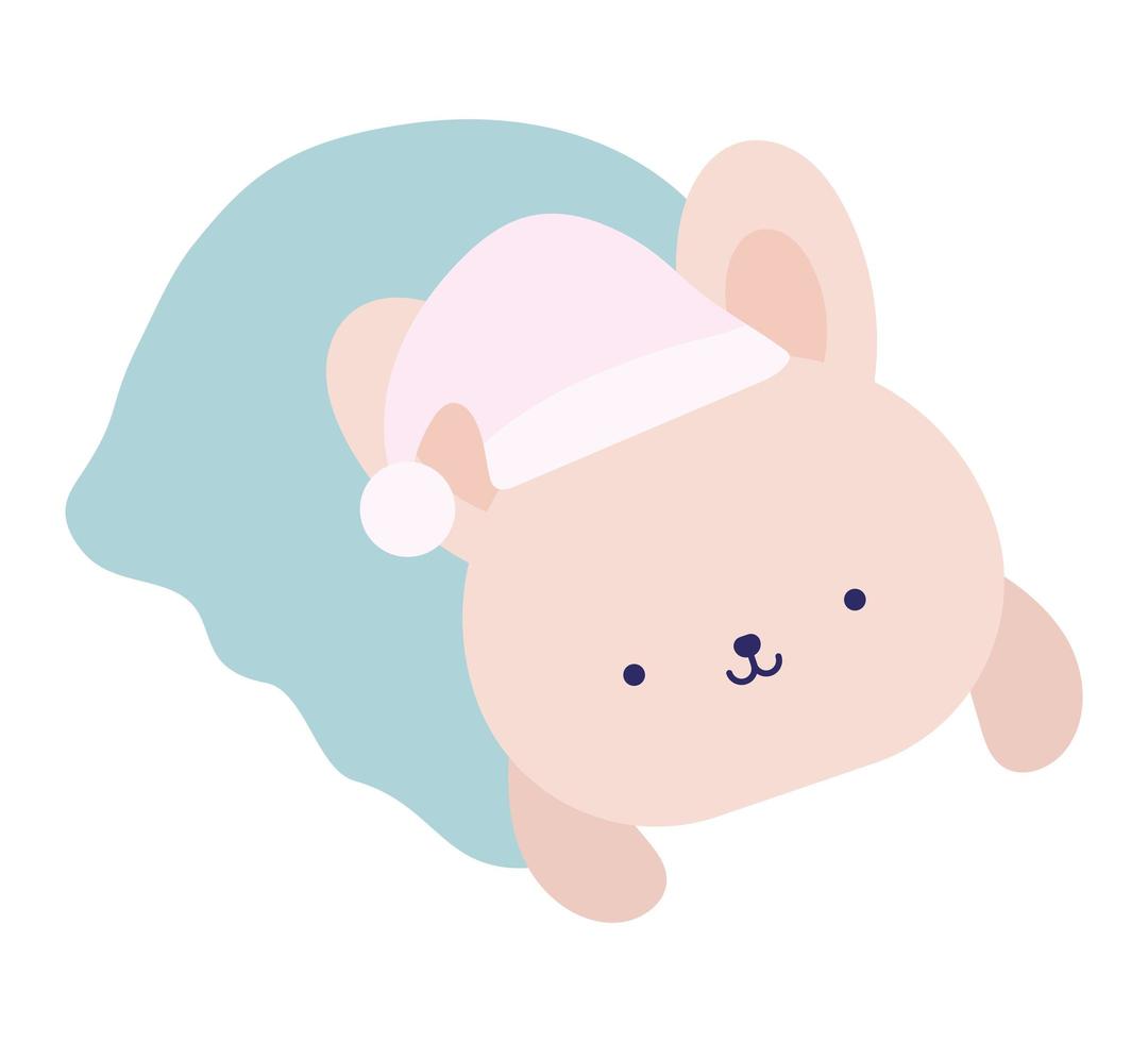 sleepy pink rabbit vector