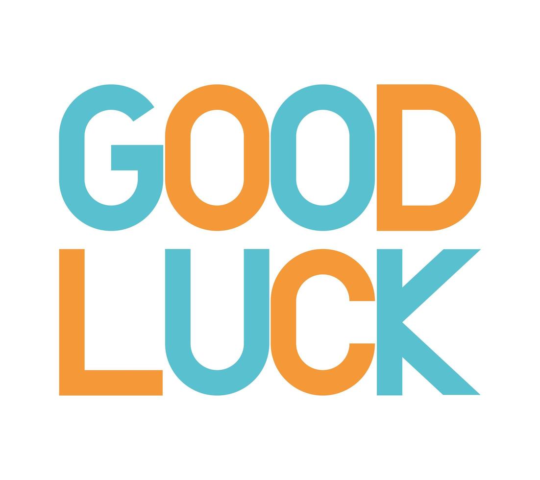 colored good luck lettering vector