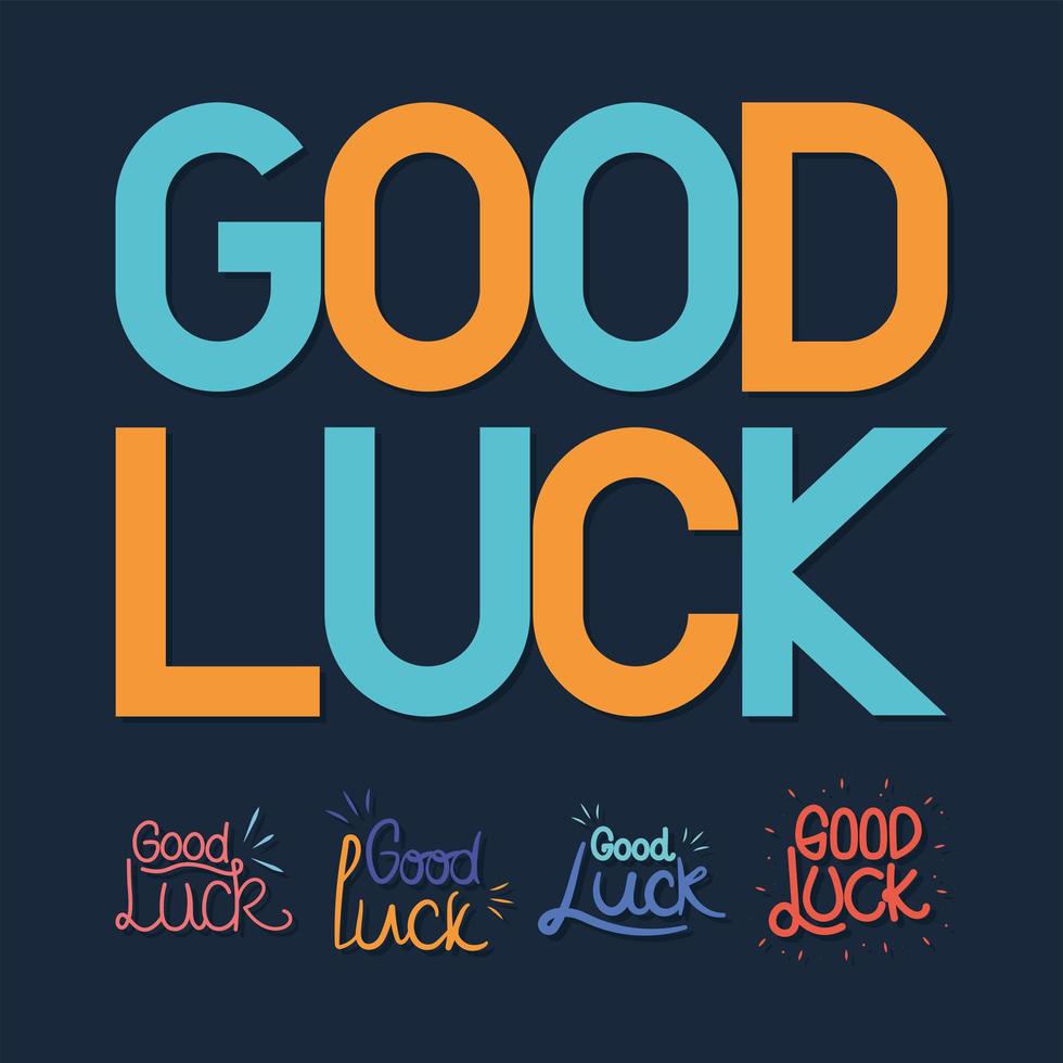 five good luck phrases vector