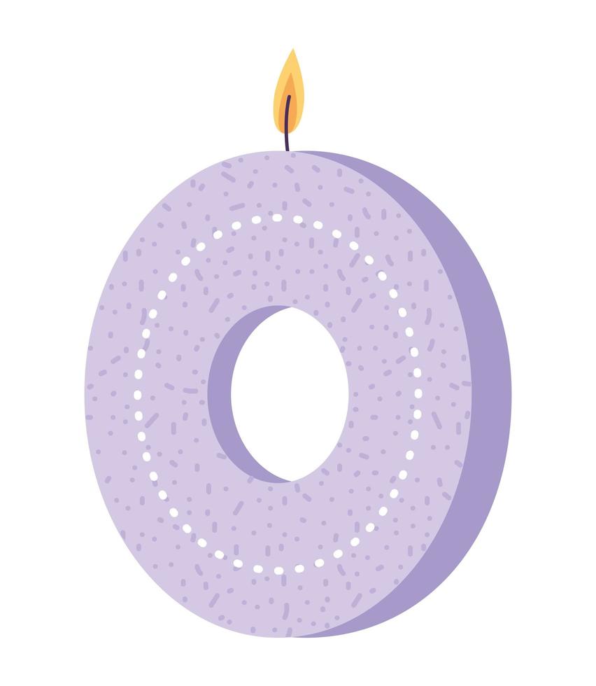 zero birthday candle vector