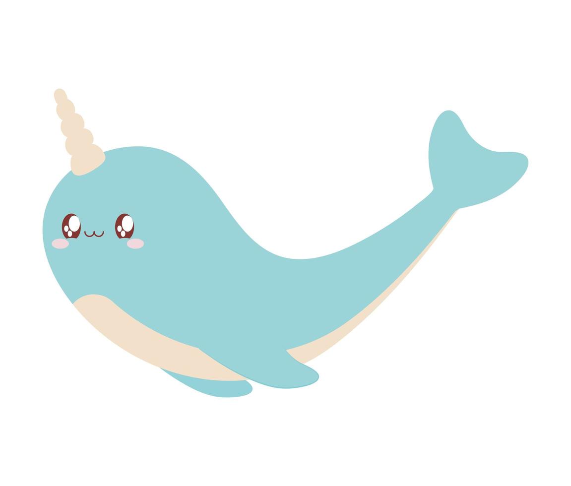 nice baby narwhal vector