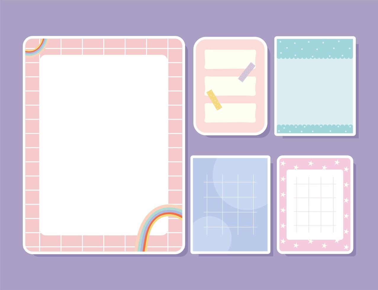 five daily planners vector