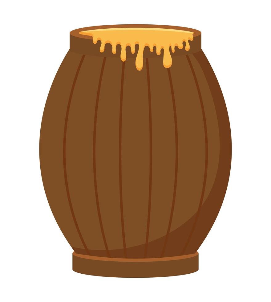 wooden honey jar vector