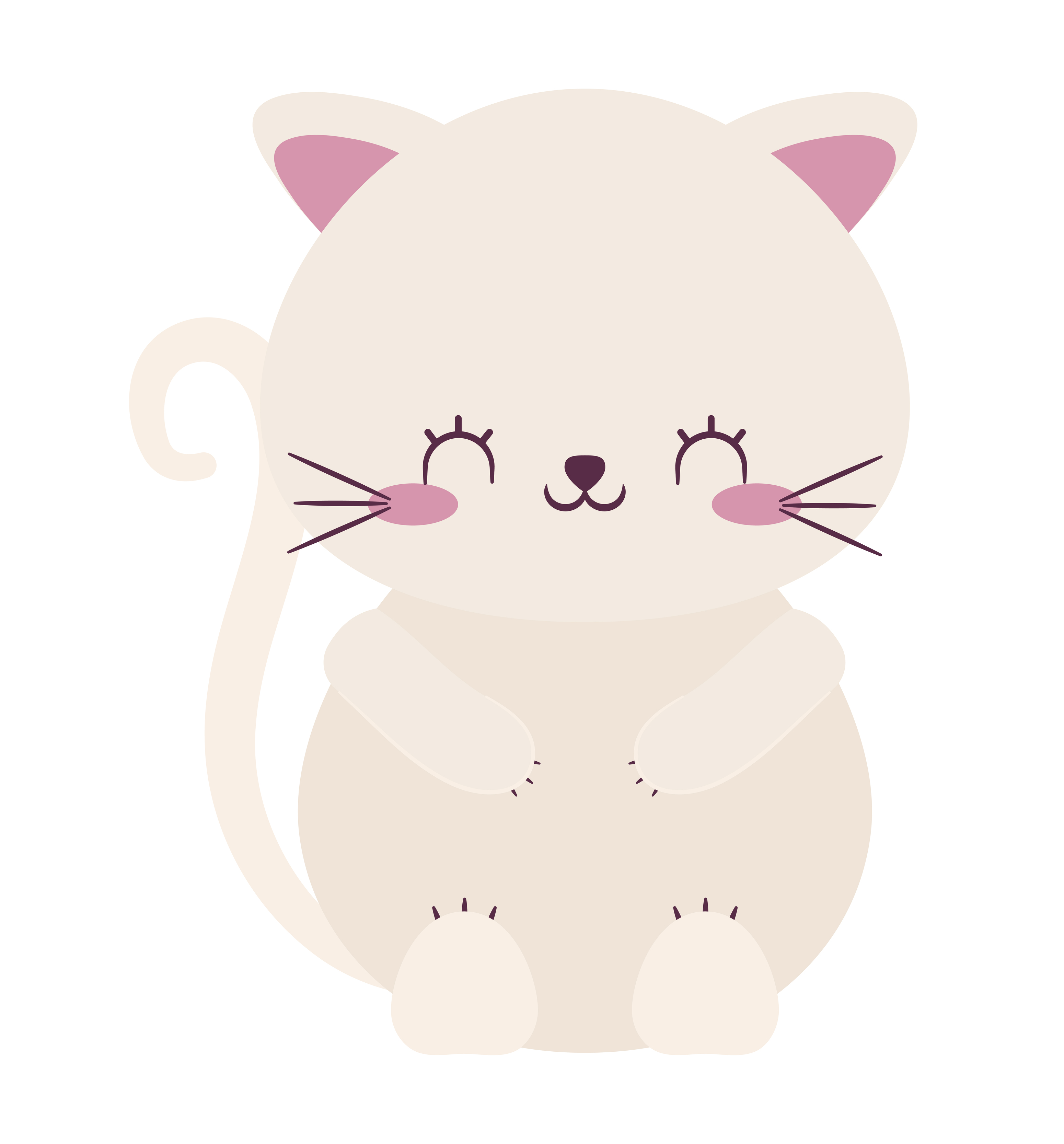 pretty white cat 5968843 Vector Art at Vecteezy