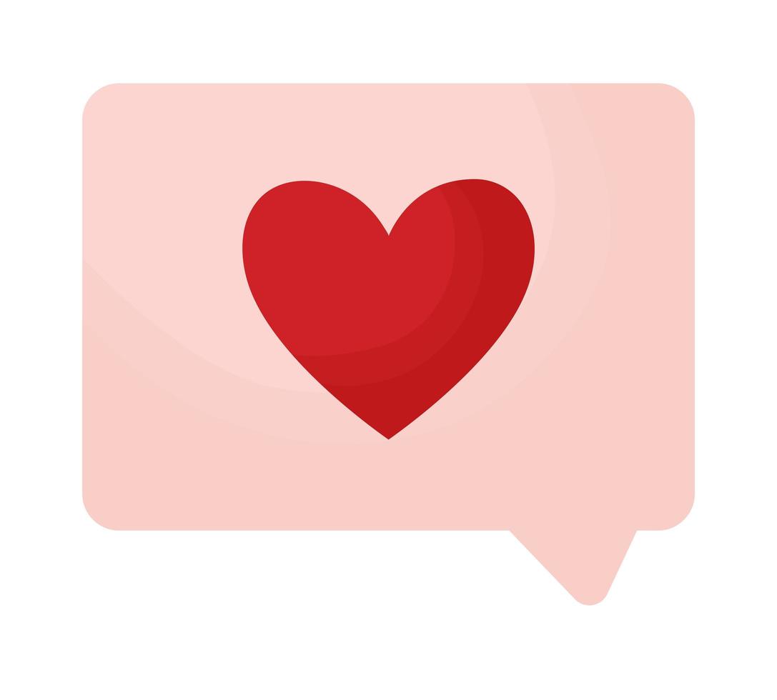 text bubble with heart vector