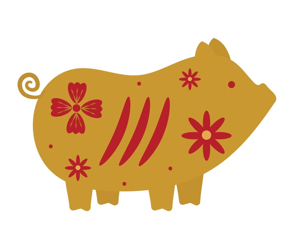 chinese zodiac pig vector