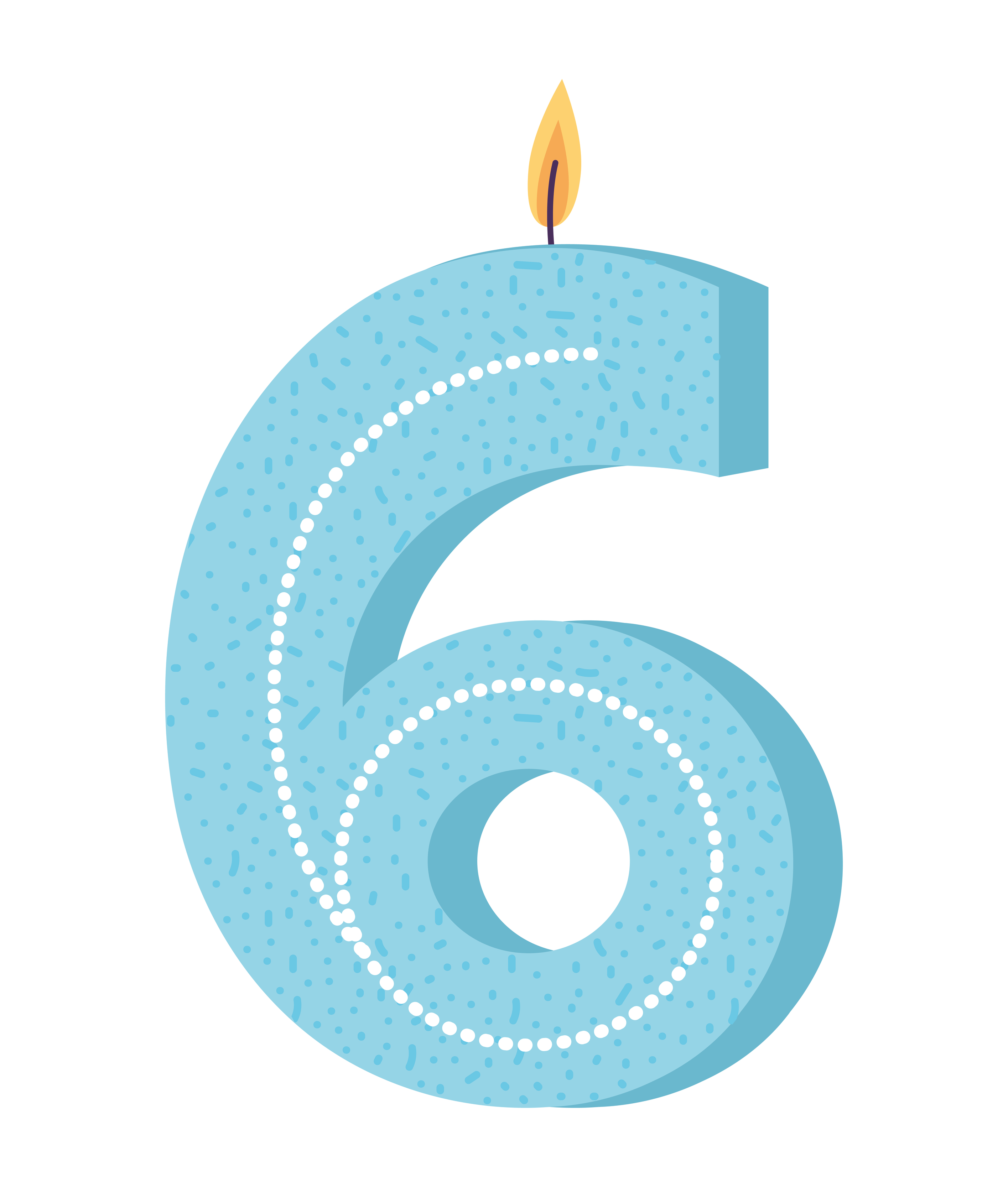 Six Birthday Candle Vector Art At Vecteezy