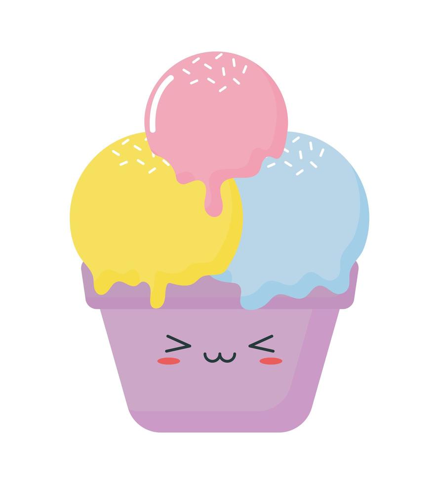 three flavor ice cream vector