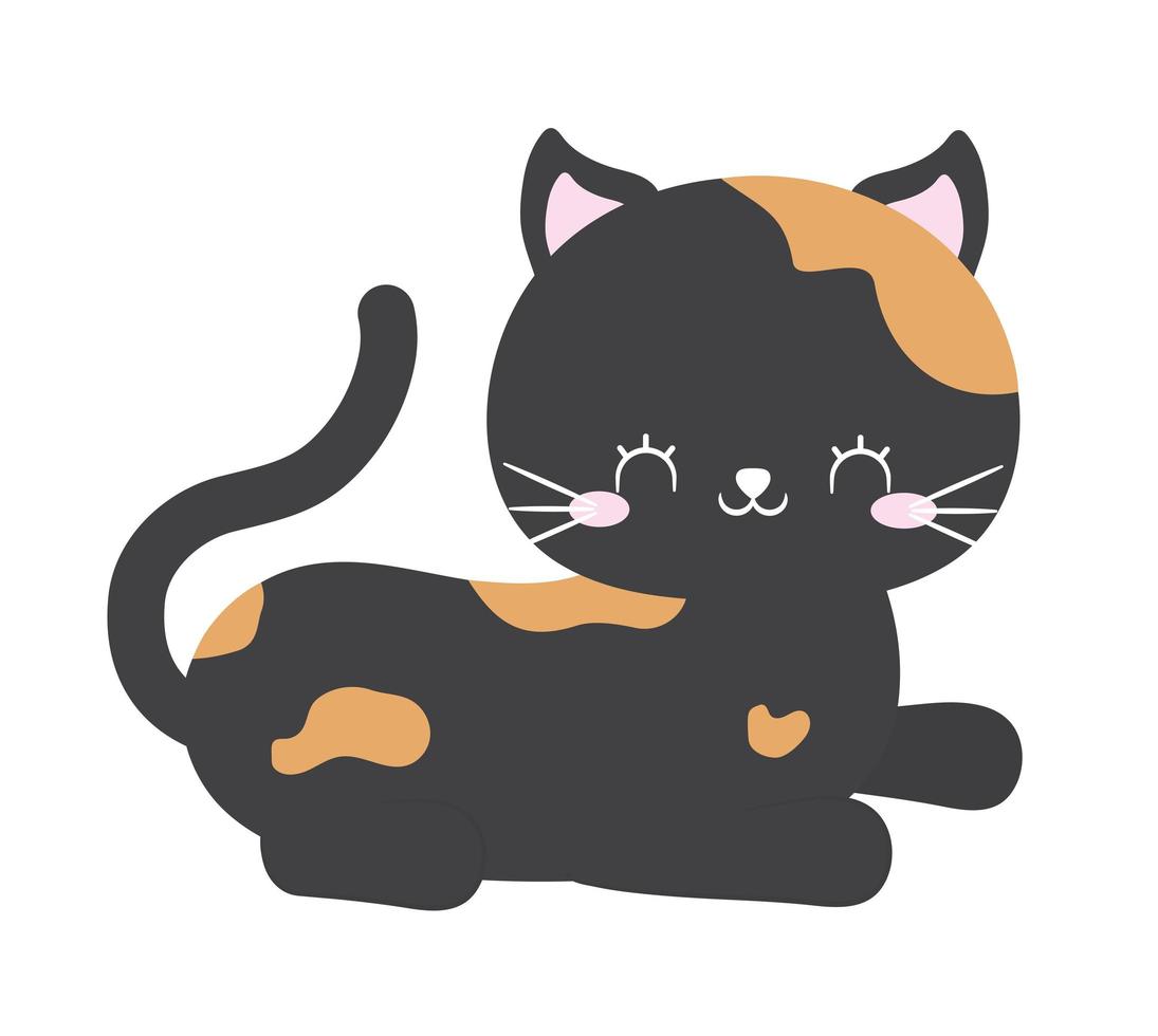 cute black cat vector