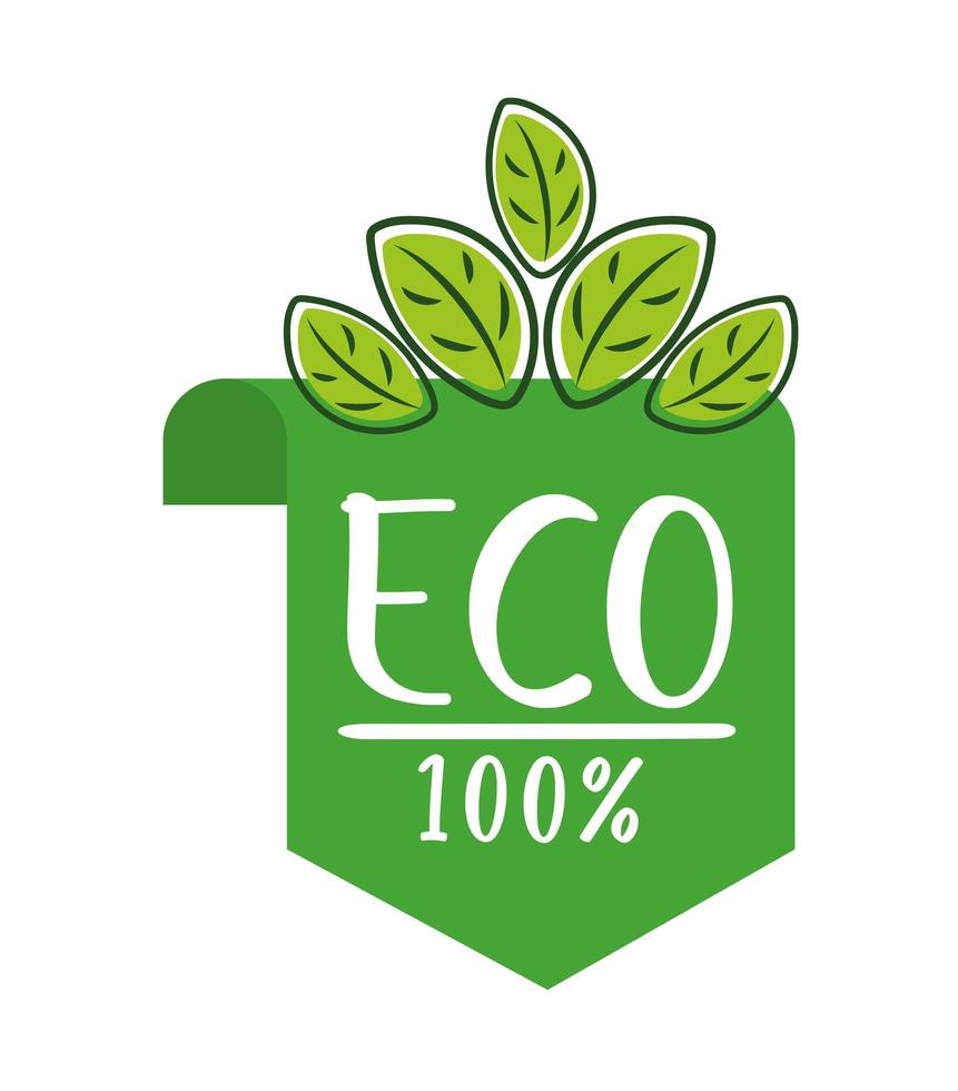 label 100 percent eco vector