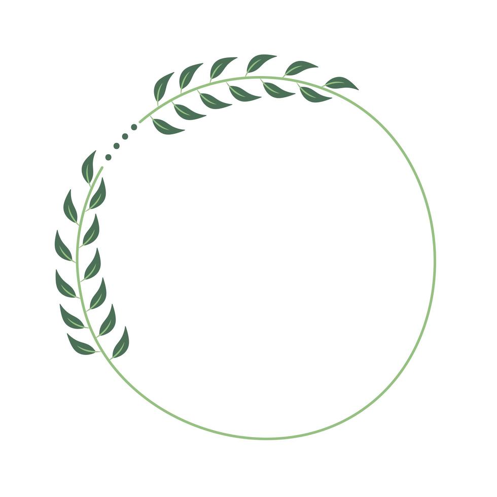 circle laurel wreath design vector
