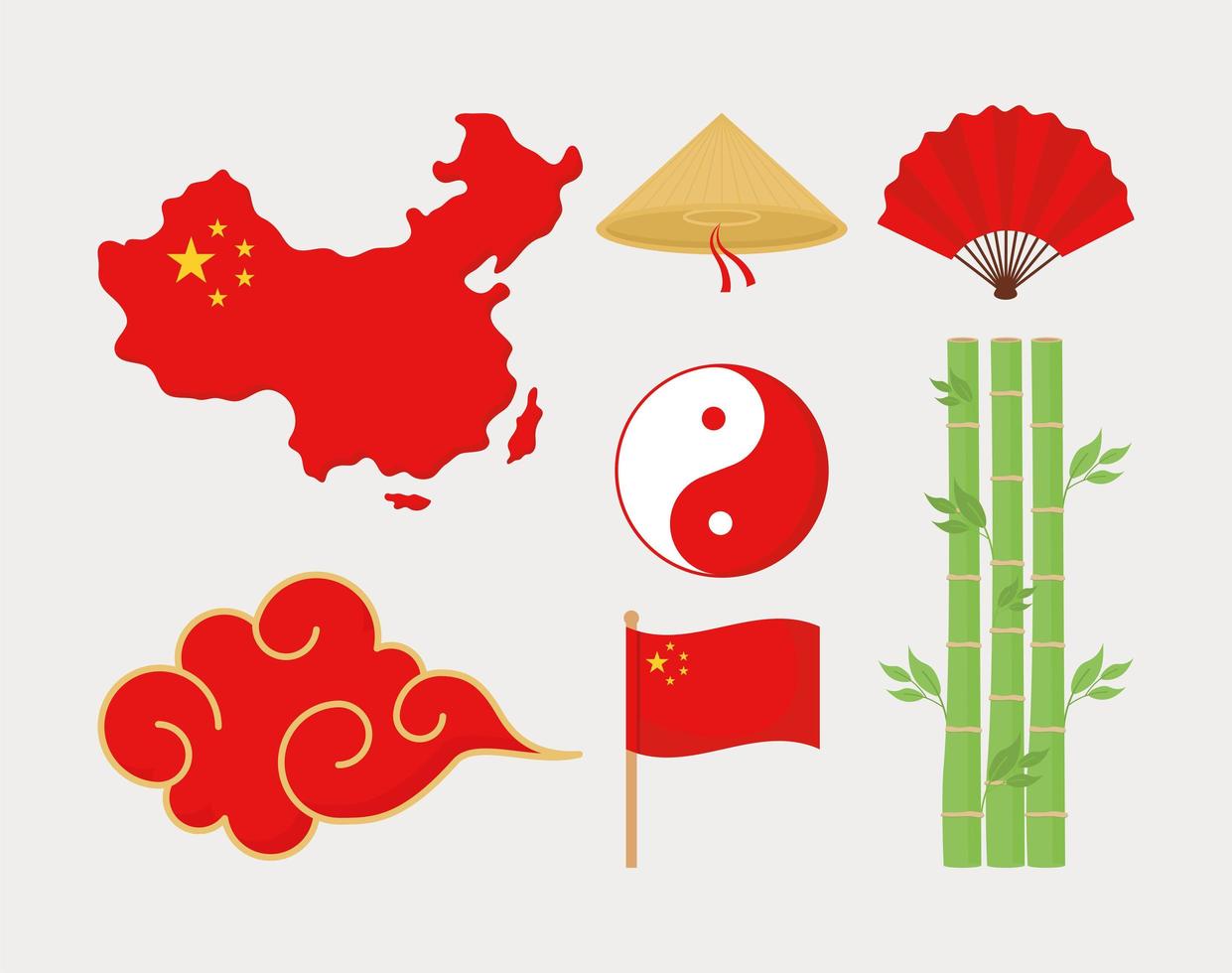 seven chinese items vector