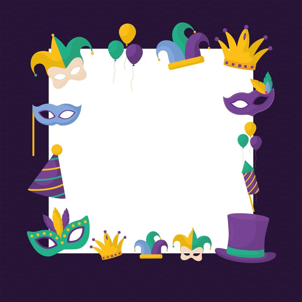 mardi gras frame vector