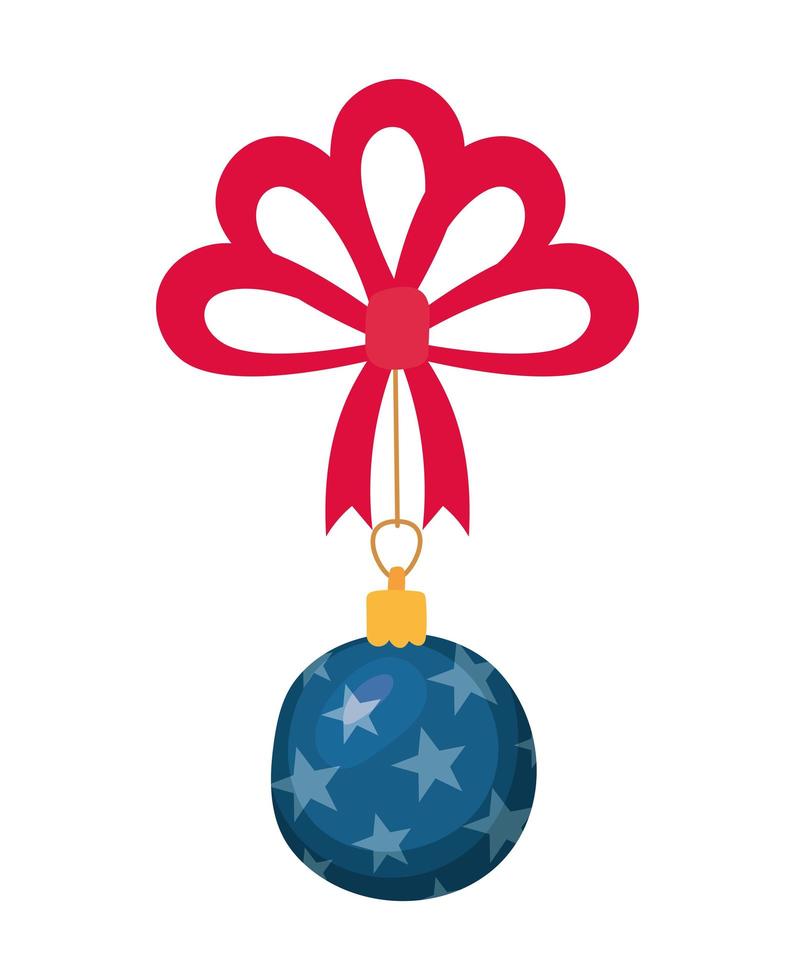 gran bola de navidad azul vector