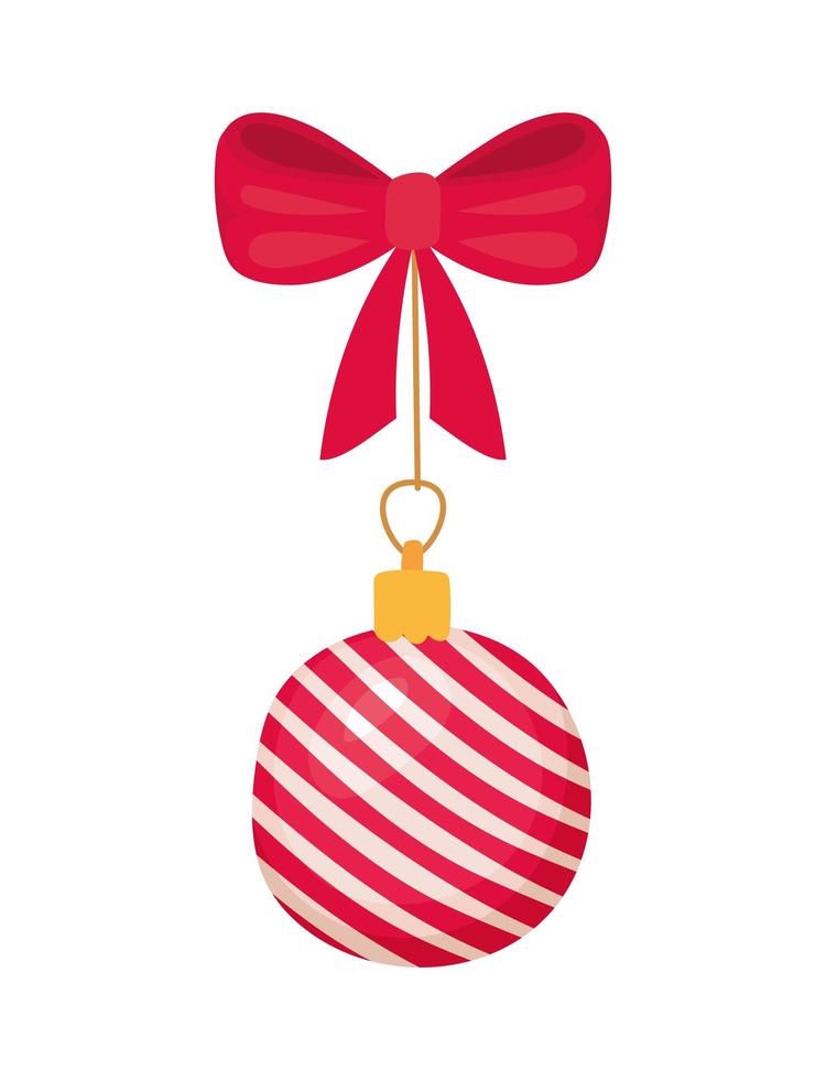 great red christmas ball vector