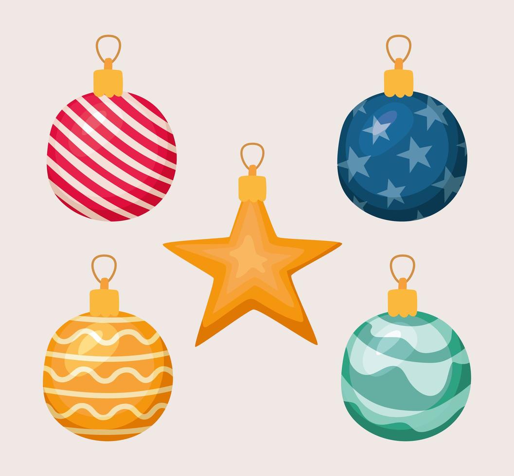 christmas decorations icons vector