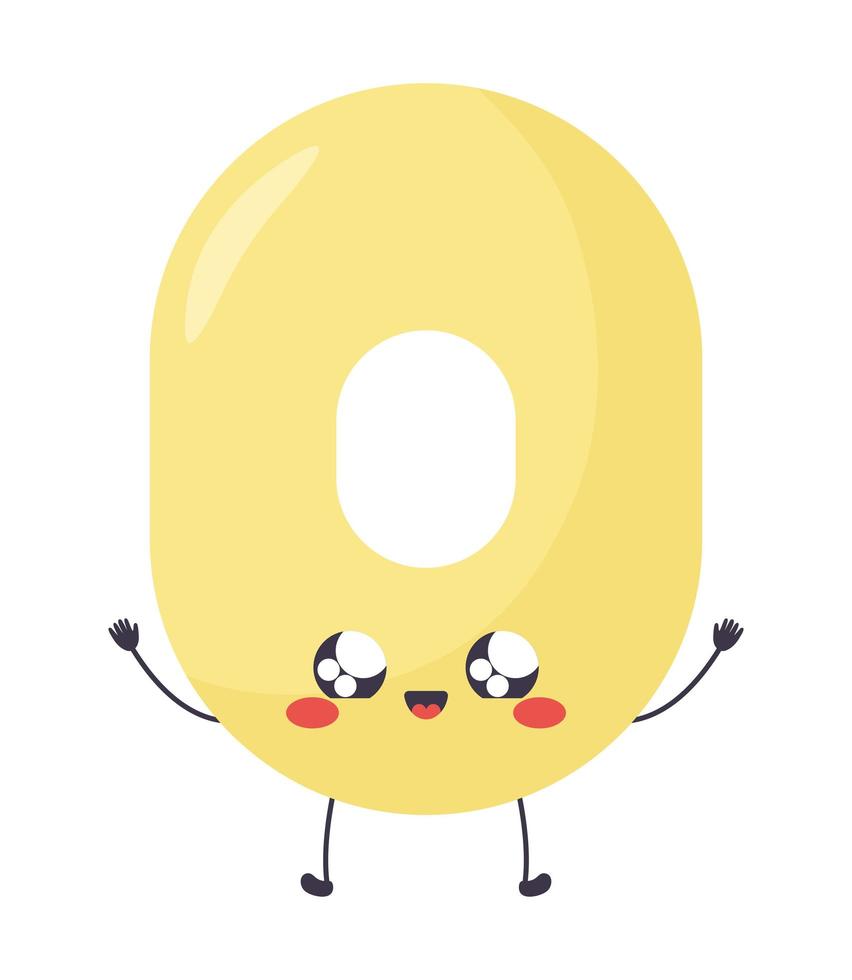 kawaii number zero vector