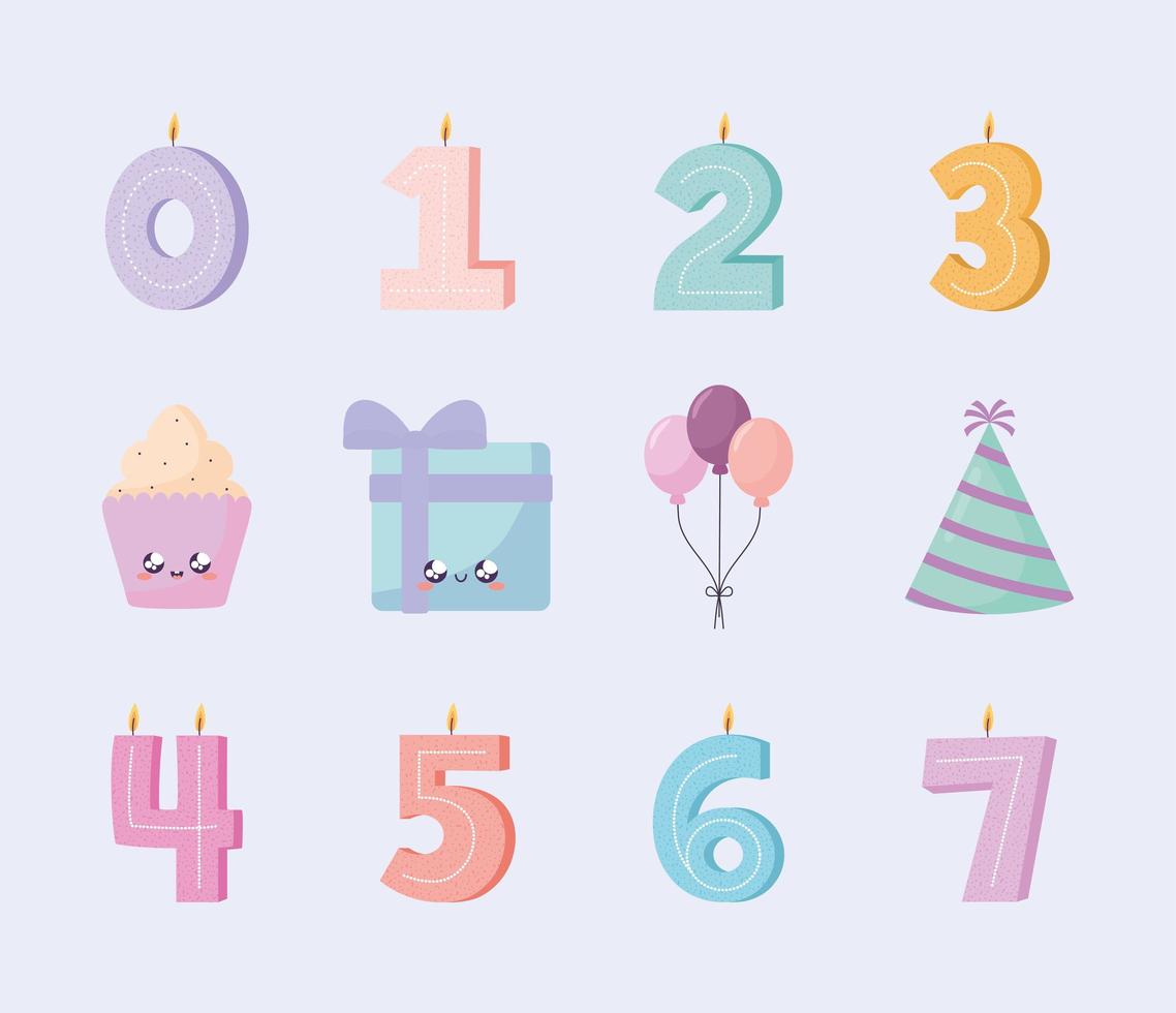party candles items vector