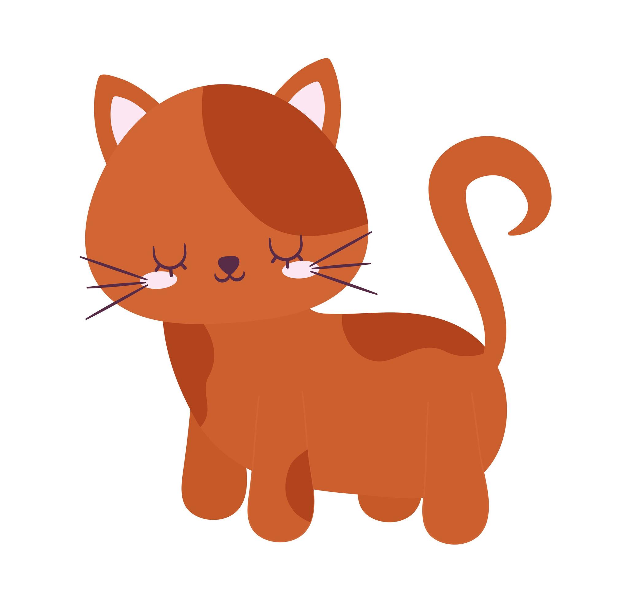 cute orange cat 5969066 Vector Art at Vecteezy