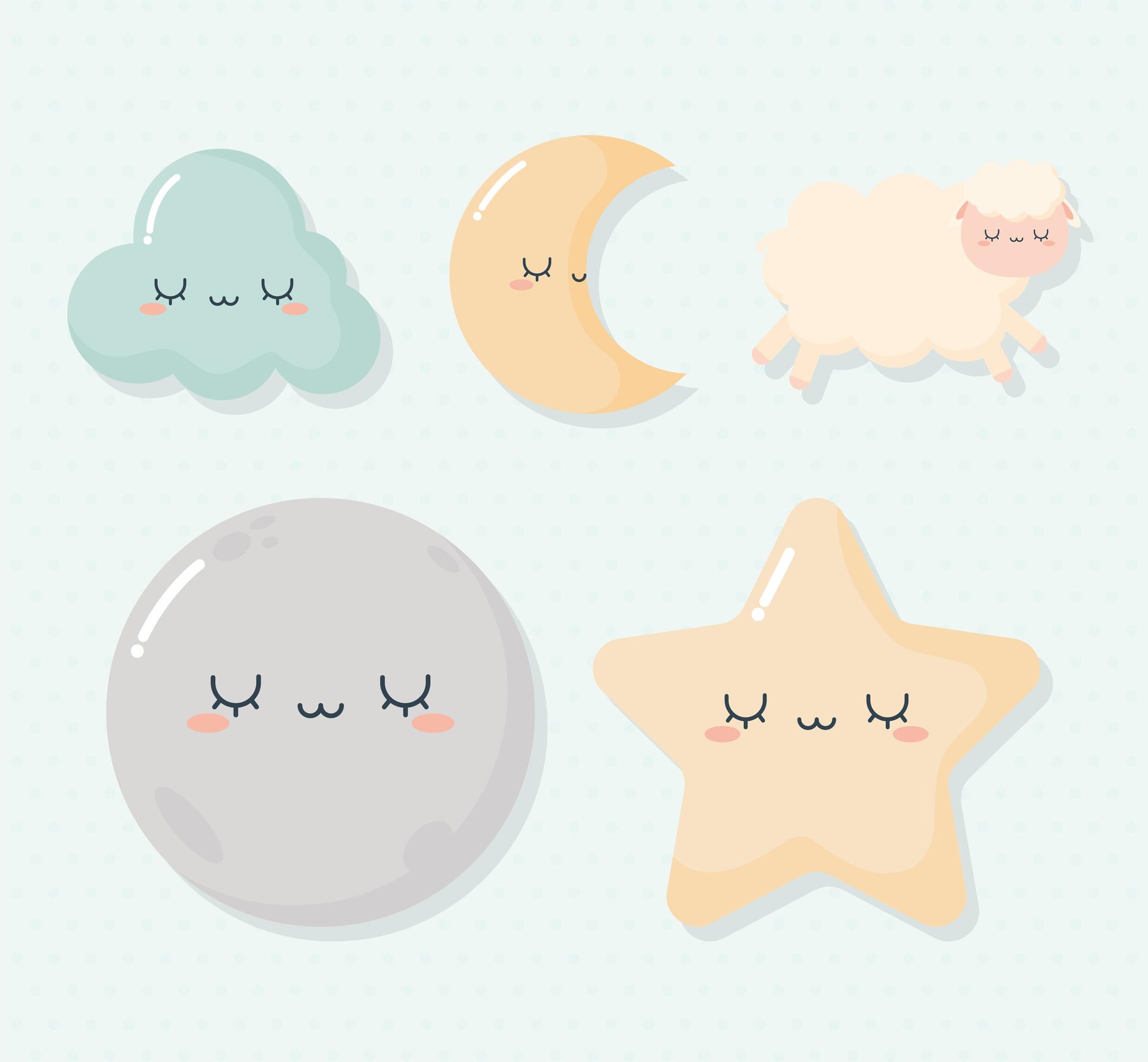 good night icons 5969097 Vector Art at Vecteezy