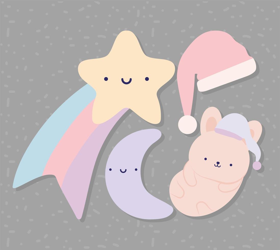 four good night items vector