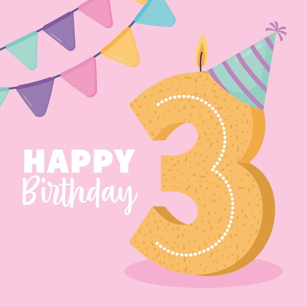 candle number 3 in card vector