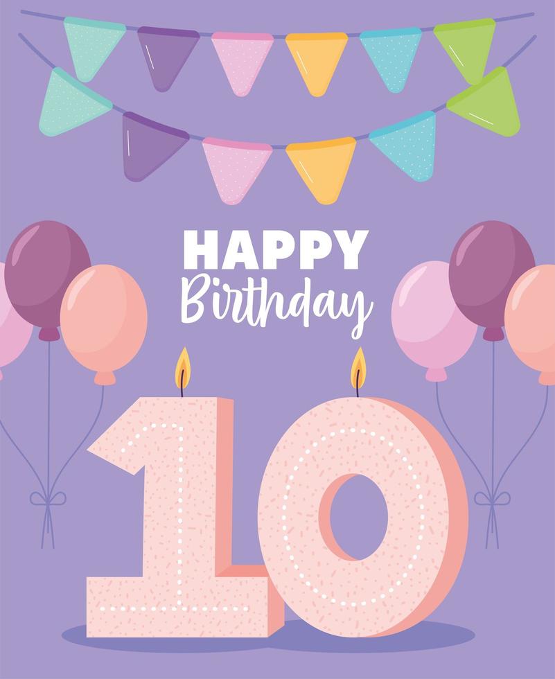 birthday candle card vector